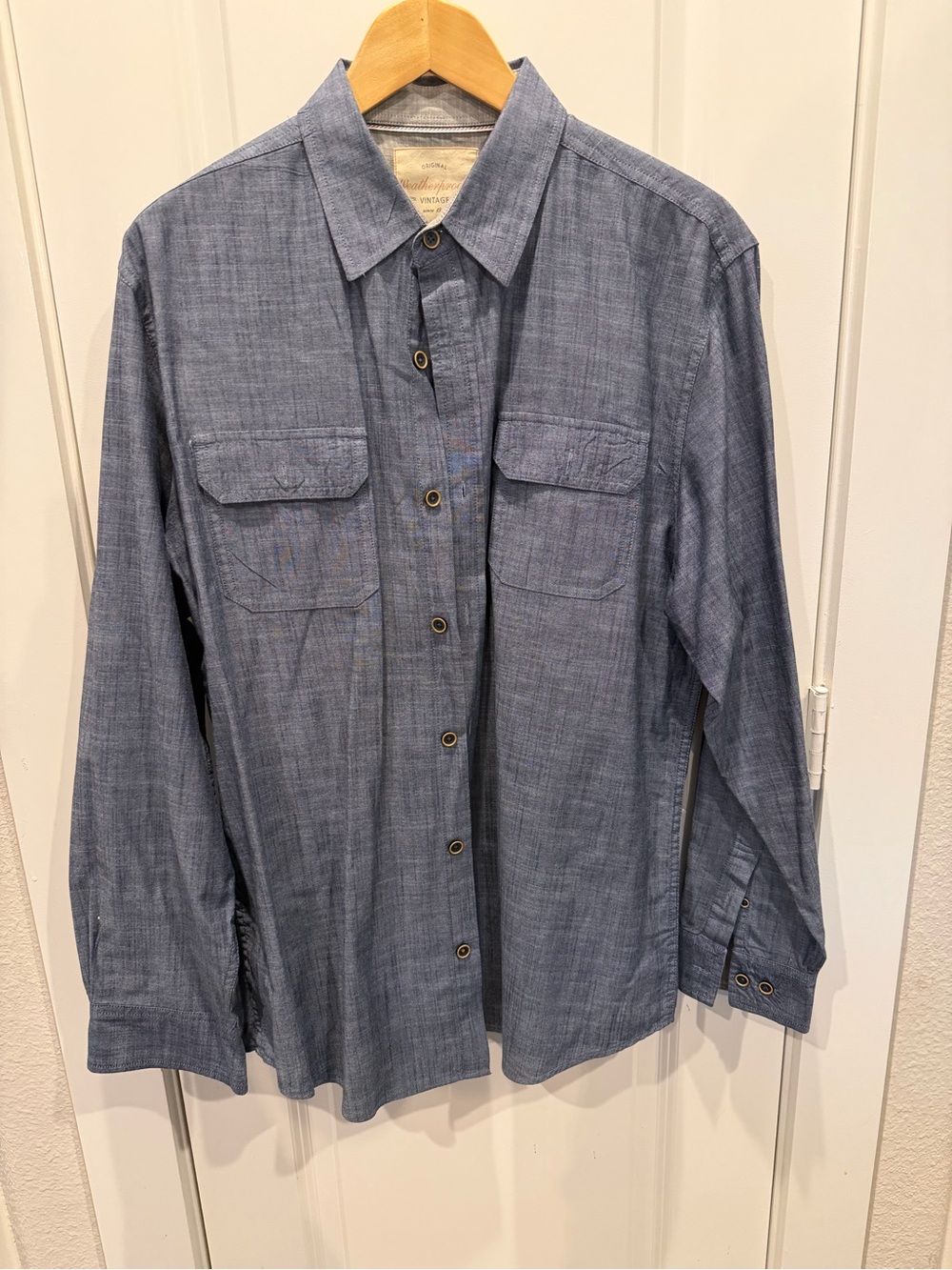 Weatherproof Blue Men's Casual Button-Down Shirt
